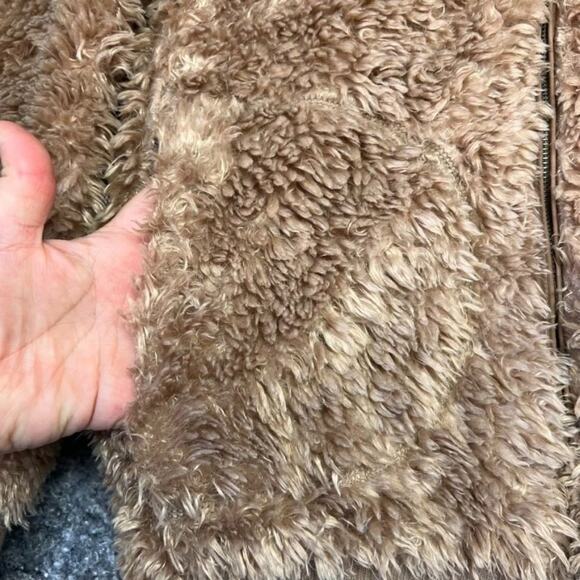 BB Dakota Jacket Womens Small Brown Side Pockets Fluffy Teddy Bear Zip Up Cozy - Picture 7 of 12